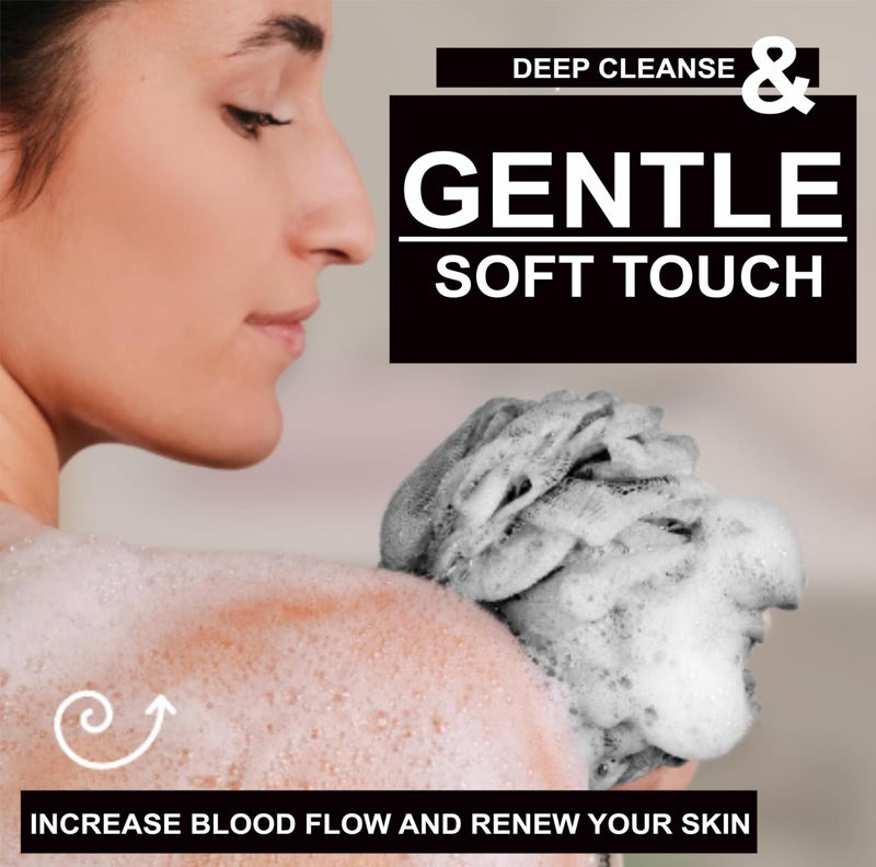 Loofah Bath Sponge for Women & Men, Body Exfoliator for Shower (mix colour) - Image 3
