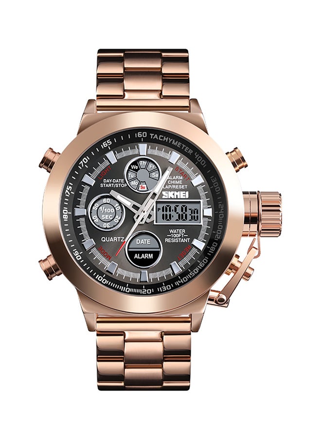 unisex Stainless Steel Analog/Digital Wrist Watch skmei 1515 - Image 1