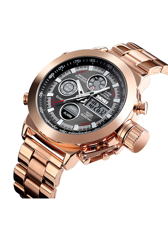 unisex Stainless Steel Analog/Digital Wrist Watch skmei 1515 - Image 3