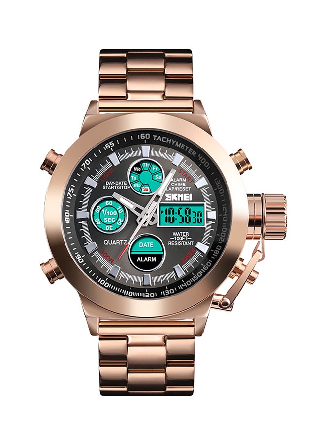 unisex Stainless Steel Analog/Digital Wrist Watch skmei 1515 - Image 2