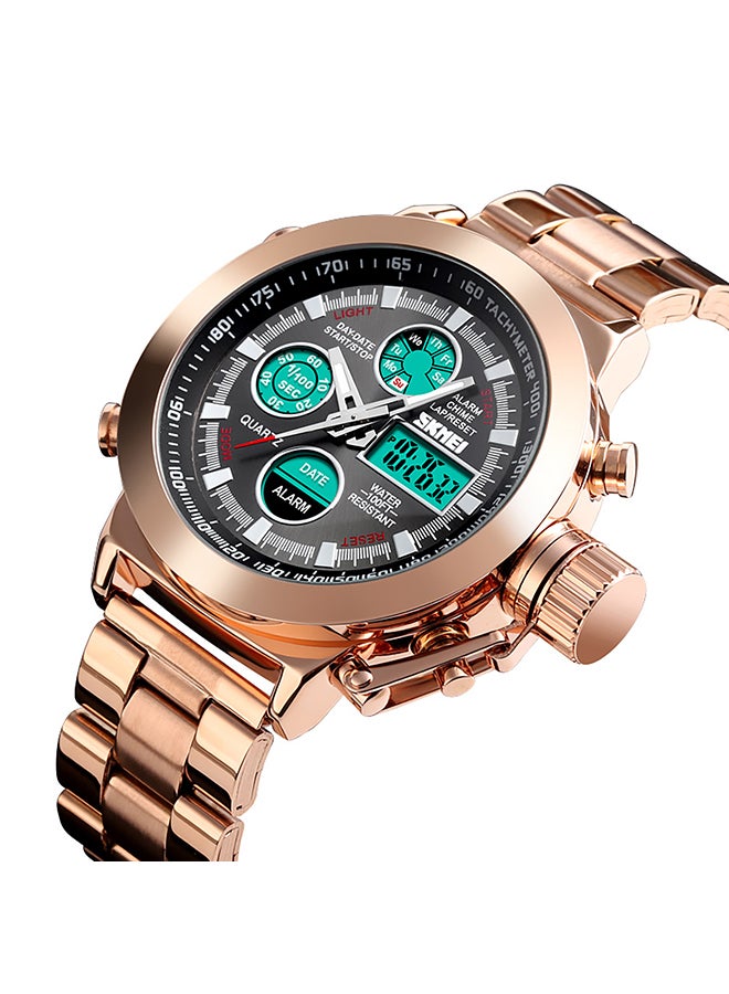 unisex Stainless Steel Analog/Digital Wrist Watch skmei 1515 - Image 4