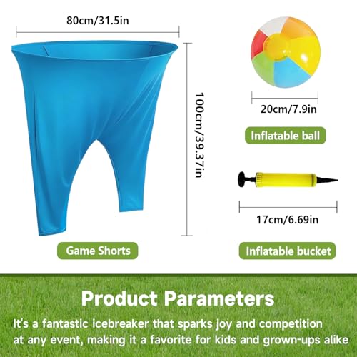 IJEUH Granny Pants Yard Game 2Pcs Granny Pants Outdoor Party Game Granny Pants Outdoor Game with 8 Bouncy Balls and Pump Fun Family Reunion Adult Yard Games for Groups - Image 3