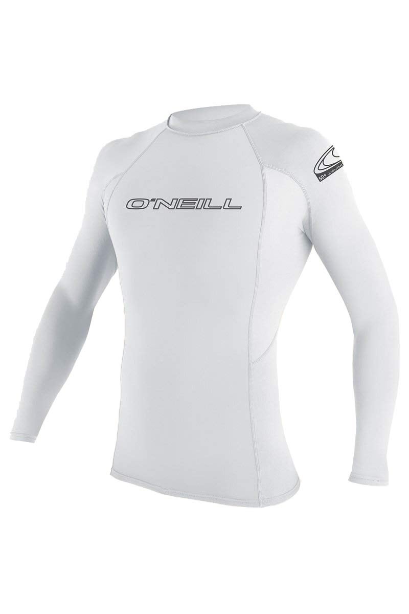 O'Neill Men's Basic Skins UPF 50+ Long Sleeve Rash Guard, White, 2XL - Image 1