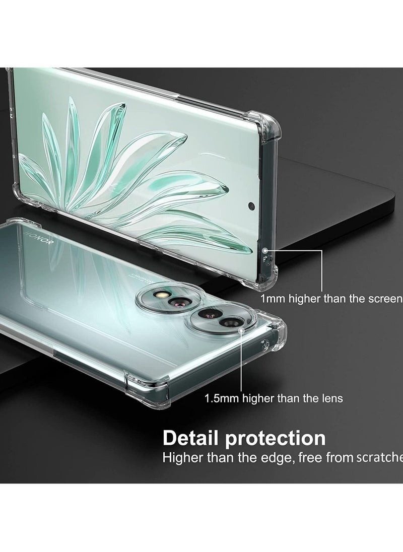 Raxoom Honor 70 Clear Case Shockproof flexible Silicone Bumper Cover Transparent Anti scratch TPU Full Camera Protection designed - Image 4