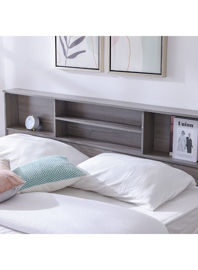 DANUBE HOME Gamorah New 180x200 King Bed Set with 1 Nightstand, Dresser, Mirror & Stool Modern King Size Bed Set for Bedroom, Stylish Furniture Set with Storage & Elegant Design - Warm Grey - Image 4