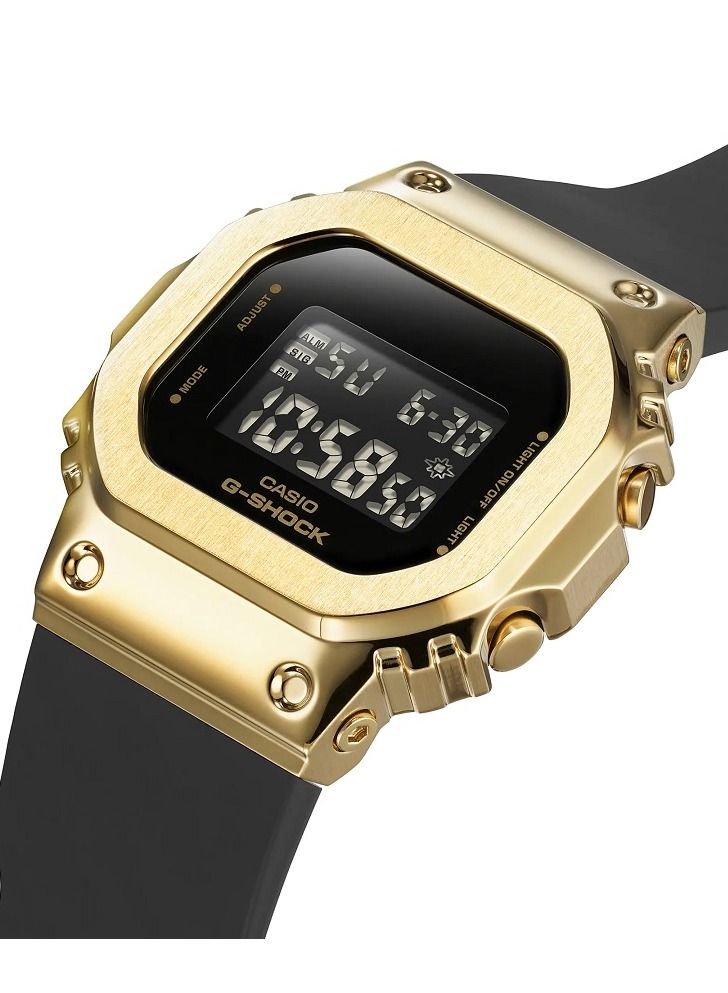 Casio Women Watch G-Shock Square Digital Black Dial Gold ion Plated Bezel Resin Band GM-S5600GB-1DR - Image 2