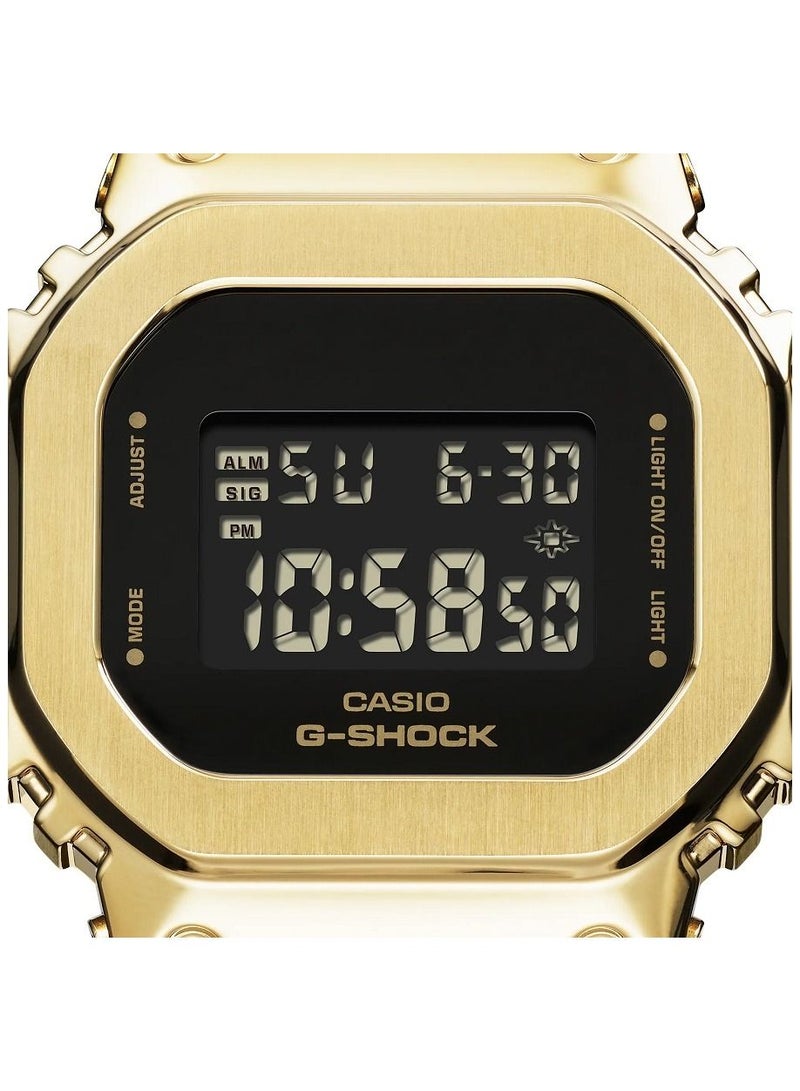 Casio Women Watch G-Shock Square Digital Black Dial Gold ion Plated Bezel Resin Band GM-S5600GB-1DR - Image 4