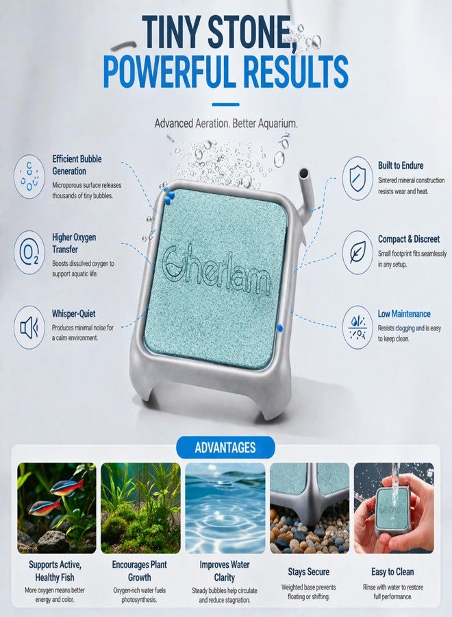 VAYINATO® CQP-005 (4.5 * 4.5 cm) Stainless Steel Aquarium Air Plate & Bubble Diffuser - Durable Rust-Resistant Oxygenation System for Fresh/Saltwater Fish Tanks & Ponds, Decorative - Image 5