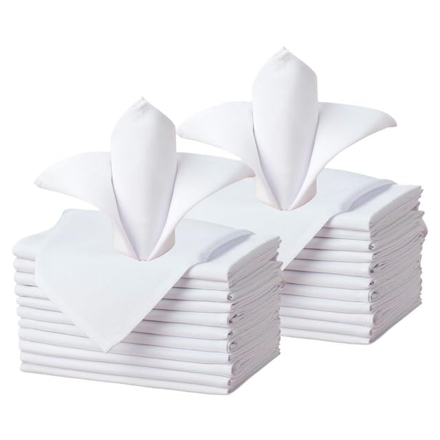 uniformer Table Napkins | Soft & Durable | Elegant Design for Dining | Perfect for Home, Weddings, Parties, & Events | Machine Washable | Durable & Stylish | Size 20x20 inches (White_Pack of 24) - Image 1