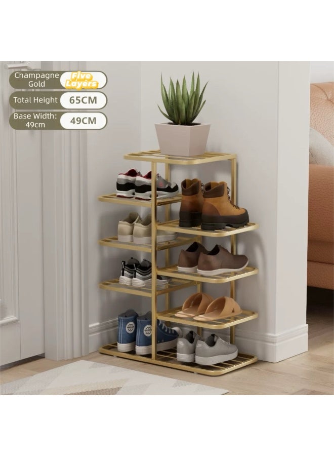 ZUIHAO 5 Tiers Shoe Storage Standing Shoe Rack Minimalist Wrought Iron Multi-tiered Shoe Rack for Entryway Closet Living Room - Image 2