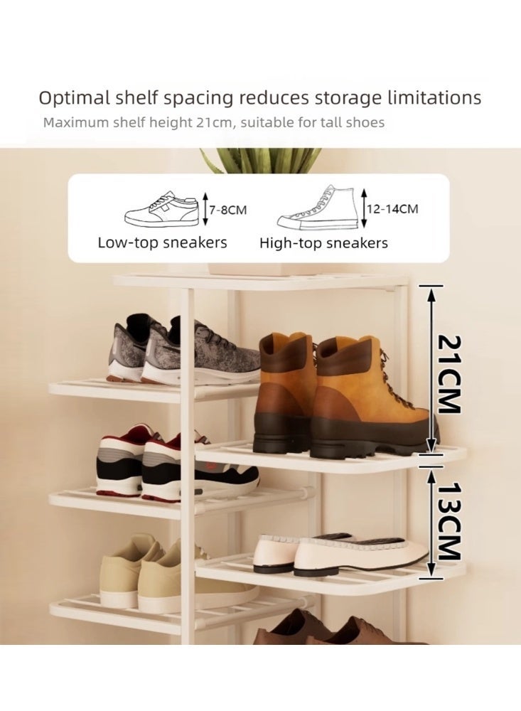 ZUIHAO 5 Tiers Shoe Storage Standing Shoe Rack Minimalist Wrought Iron Multi-tiered Shoe Rack for Entryway Closet Living Room - Image 4