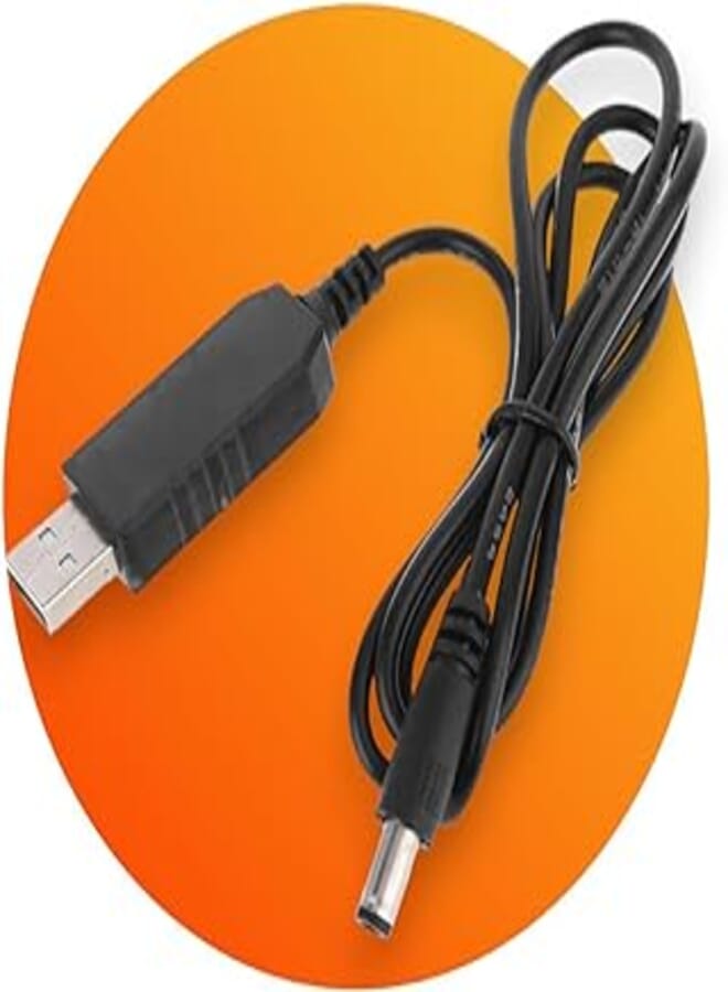 USB Routing Cable DC 5V to 12V Ascending Power Cable USB Cable with DC 5.5x2.1mm Plug Used for Router or Headphones and Other Devices (1m)