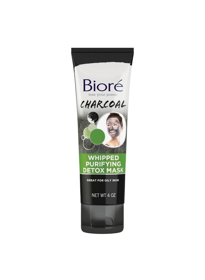 Bioré Charcoal Whipped Purifying Detox Mask, with Natural Charcoal, Deep Pore Cleansing, 4 Ounce, Dermatologist Tested, Non-Comedogenic, Oil Free - Image 1