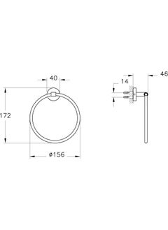 Vitra Base 200 A44101 Ring Towel Holder, Chrome  - Image 2