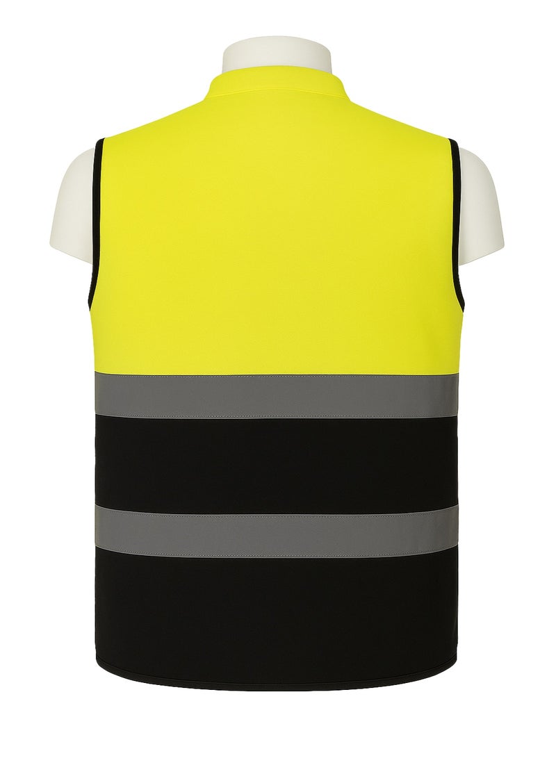 High Visibility Engineer Vest - Reflective Safety Vest with Pockets – Yellow/Black - Image 3
