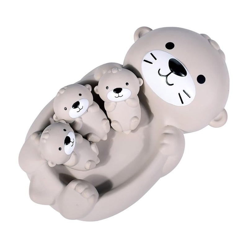 Miracland Otter Bath Toy Set Mother and 3 Baby Otters Lovely Family Tub Toy ParentChild Floating Water Toy Soft Squeeze Bathtub Toy for Babies - Image 3