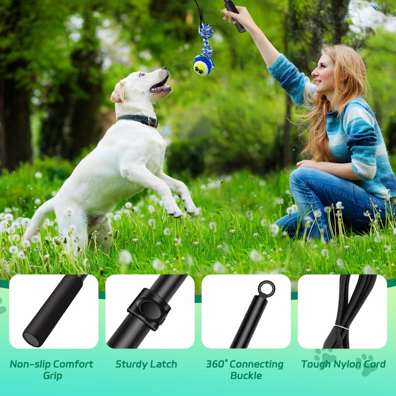 AmaCielo Flirt Pole for Dogs, Interactive Toys Tug-of-war for Pet, Durable Teaser Wand, Chase Toys with Rope Chewing Sticks, for Outdoor Exercise & Training - Image 2