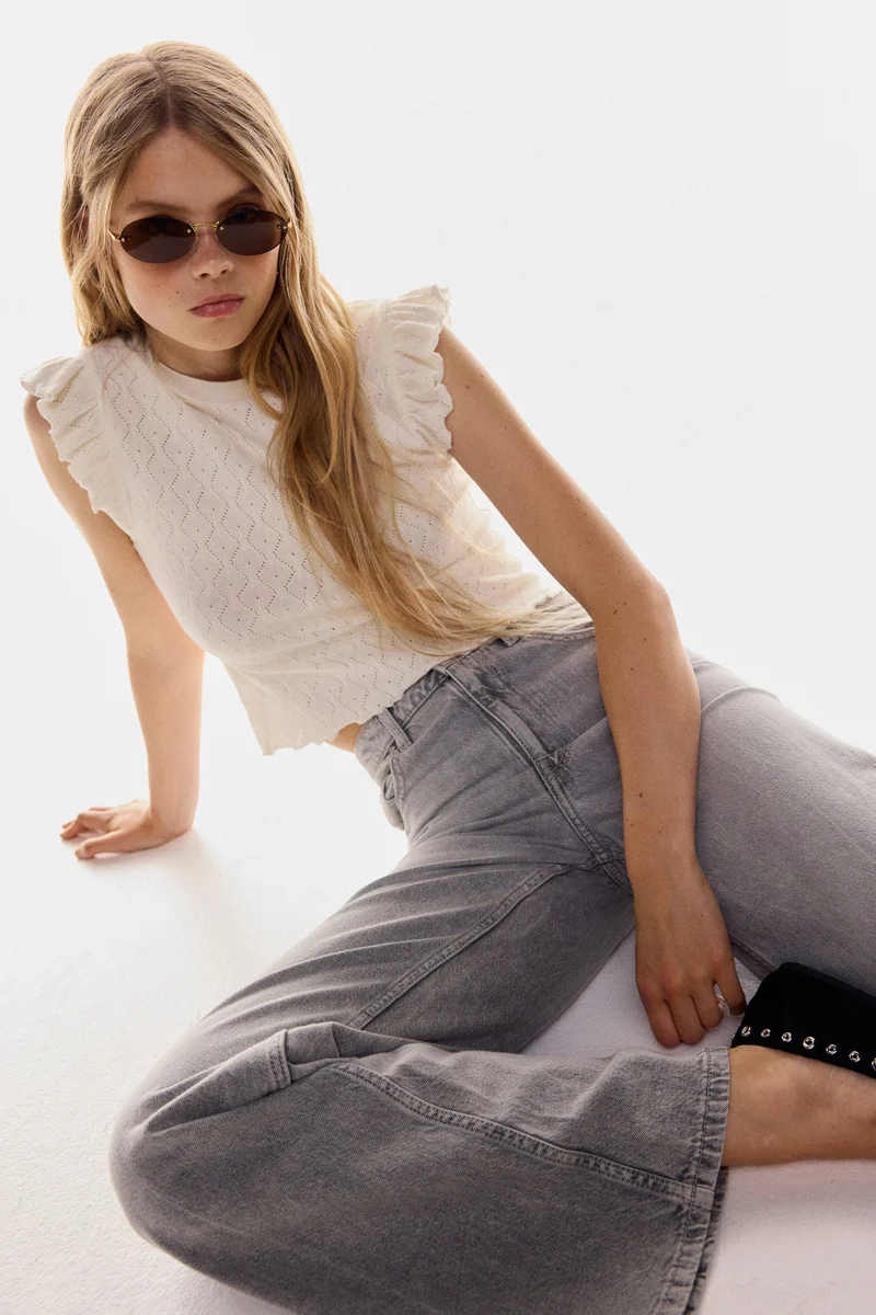 H&M Flutter-sleeved top