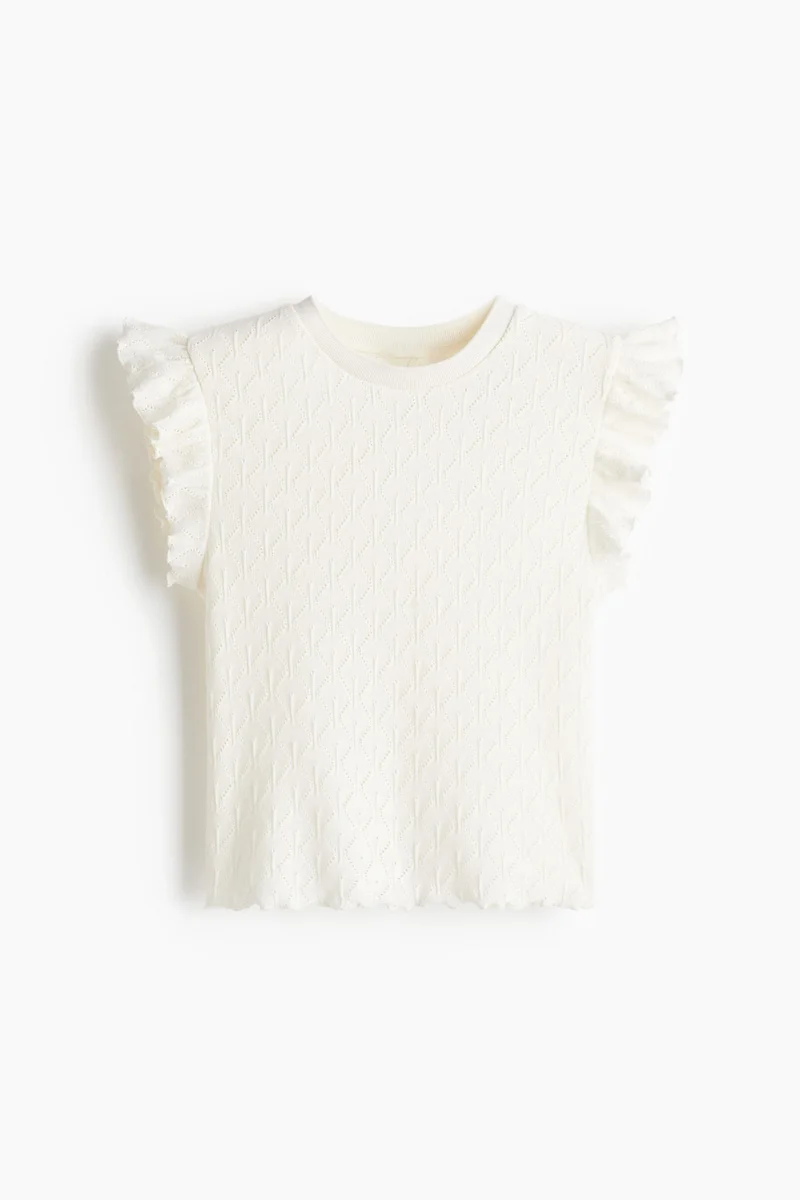 اتش اند ام بلوزة بأكمام مكشكشة