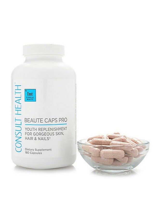 Consult Beaute - Consult Health Beaute Caps Pro - Collagen Supplement - Biotin 10,500mcg, MSM, Blood Orange for Skin, Hair, Nails Health - Collagen Vitamins - Anti-Aging, USA Made - Image 1