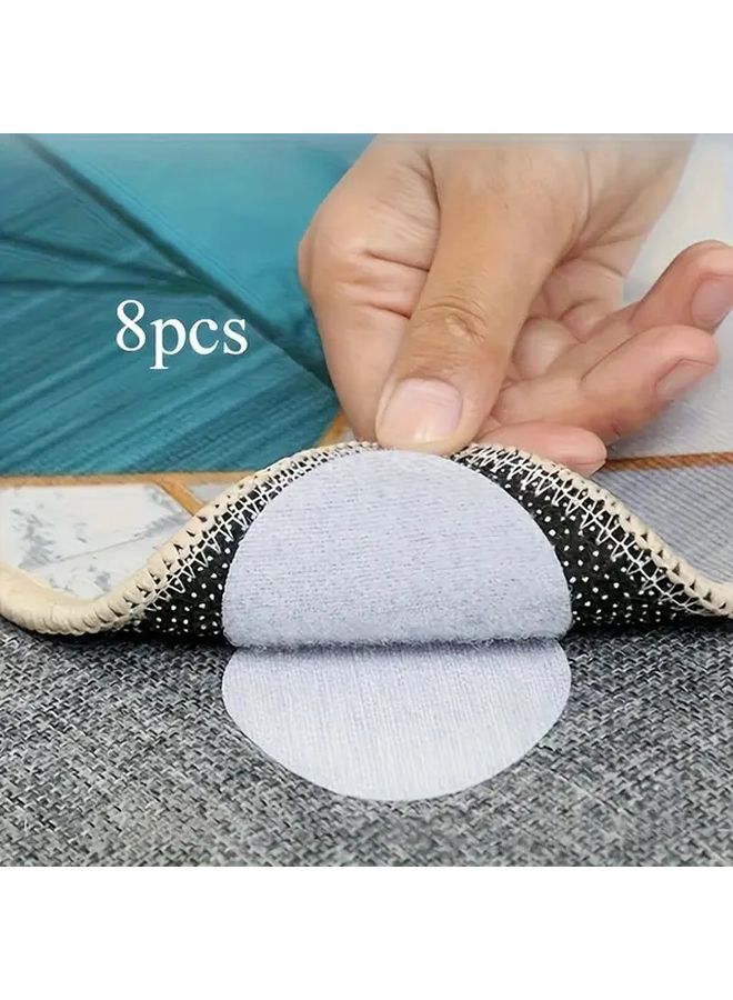 8 قطع شريط سجاد أبيض ثقيل مقاوم للانزلاق ذاتي اللصق مثبت للأرضيات - Image 1