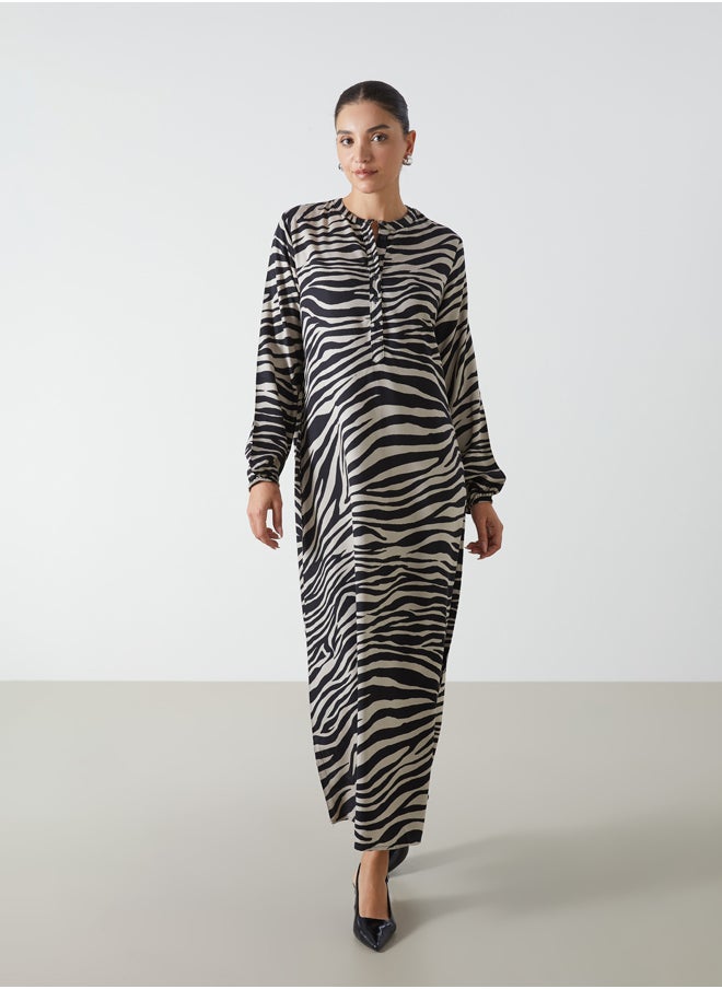 LC WAIKIKI Crew Neck Zebra Patterned Women'S Dress  - Image 2