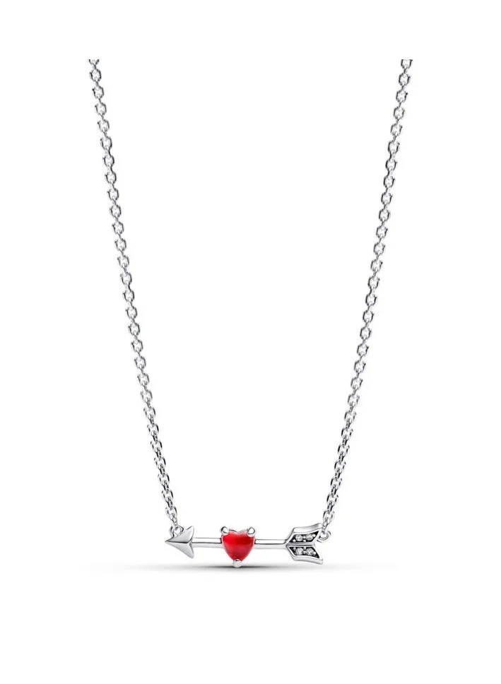باندورا قلادة قلب وسهم من الفضة الإسترليني