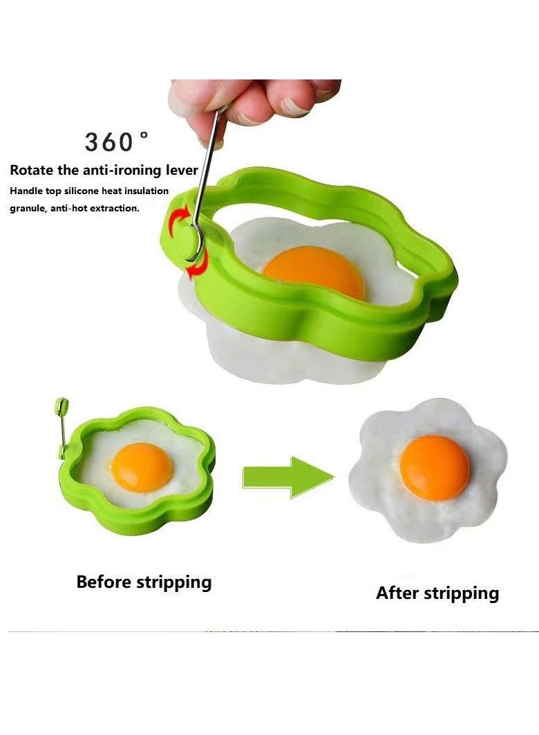 2-Piece Premium Silicone Egg Ring Set - Non-Stick Egg Rings and Pancake Molds for Omelettes, Pancakes, Sandwiches and More - Flower and Bear Shapes for Creative Breakfasts  - Image 3