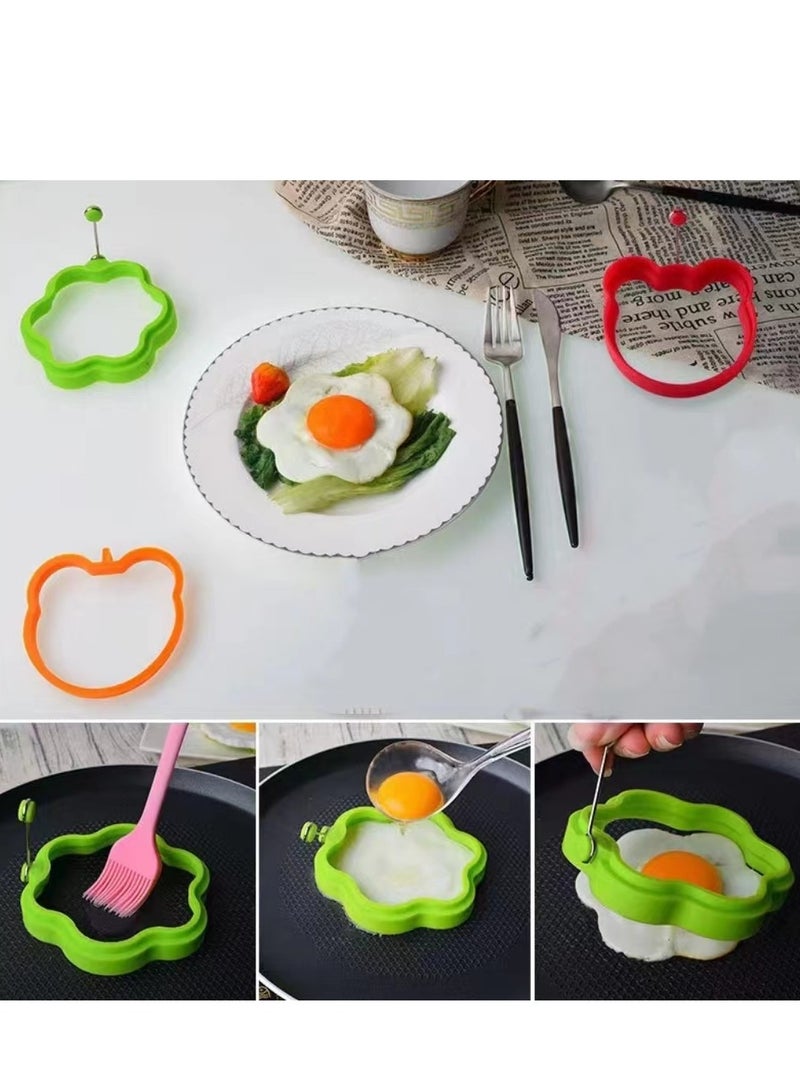 2-Piece Premium Silicone Egg Ring Set - Non-Stick Egg Rings and Pancake Molds for Omelettes, Pancakes, Sandwiches and More - Flower and Bear Shapes for Creative Breakfasts  - Image 4