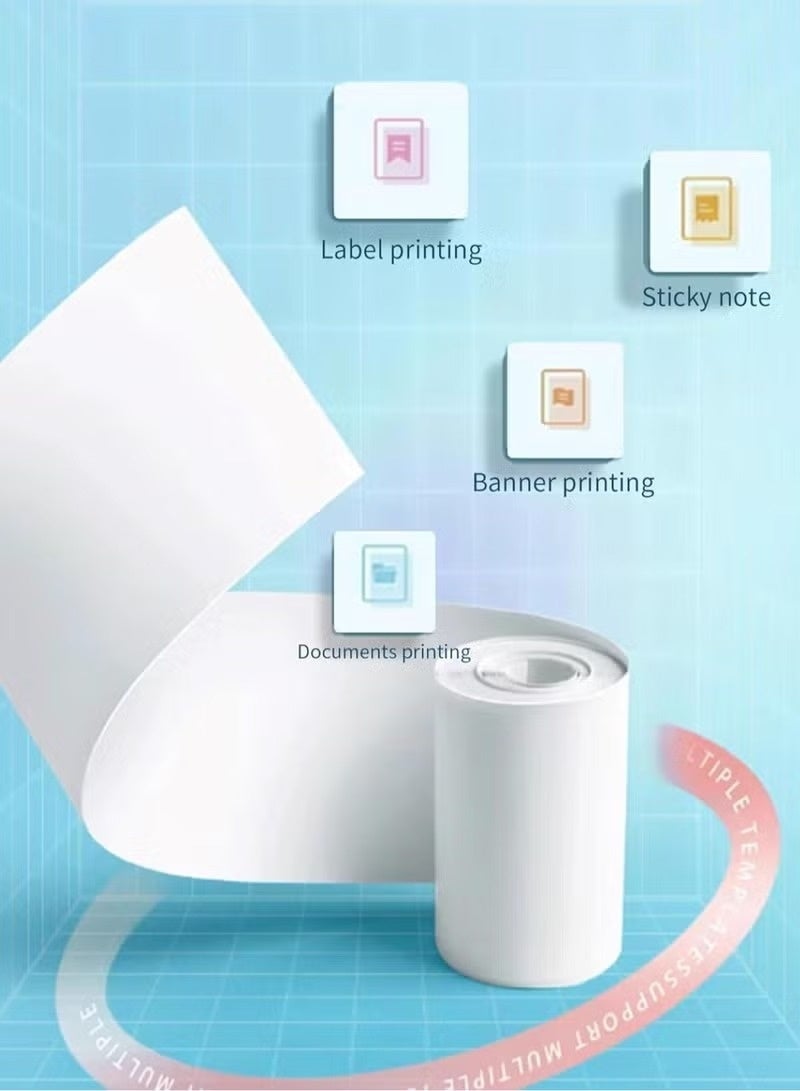 Huitich 3 Pc Adhesive Printer Paper Roll – 57mm x 25mm Thermal Barcode Label Rolls - Image 2