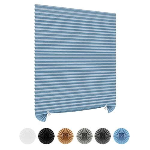 Maritown Window Blinds Cordless No Drill Cut to Size Clip On Stick On Self Adhesive Temporary Blinds Pleated Paper Blinds for Windows Doors Shades for Home Nursery Bedroom Kitchen Bathroom - Image 1