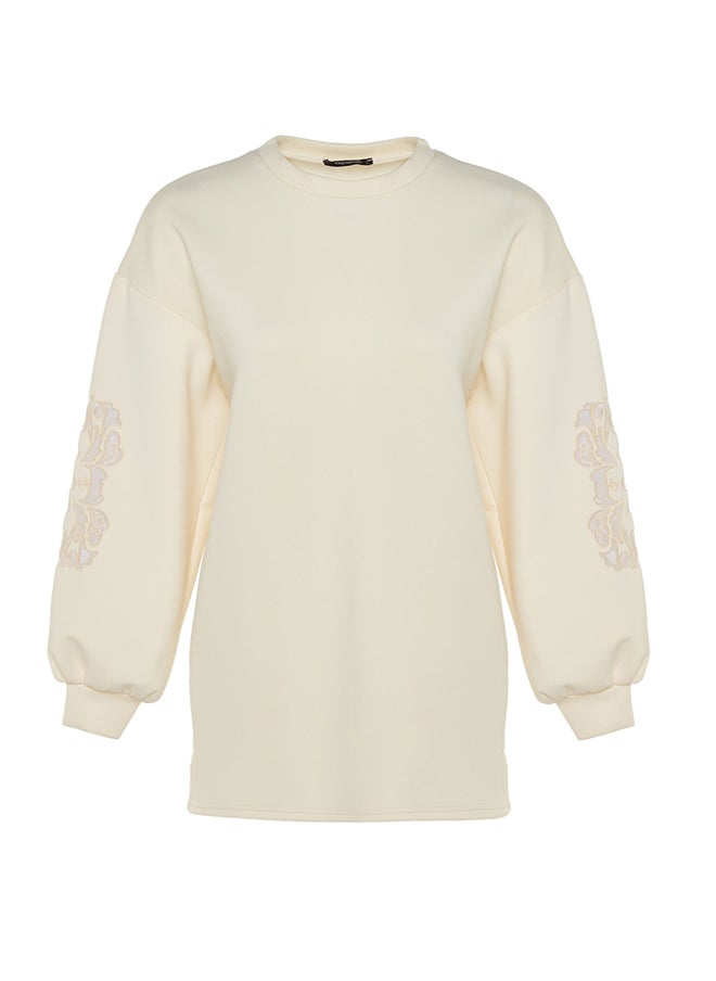 Ecru Sleeve Embroidery Detail Scuba Knitted Sweatshirt TCTSS23UK00042 - pzsku/ZAD30AE4C6F8AFB607F72Z/45/_/1730940942/ad0a69eb-bfb5-4eb3-9e36-e24c0df6ae7d