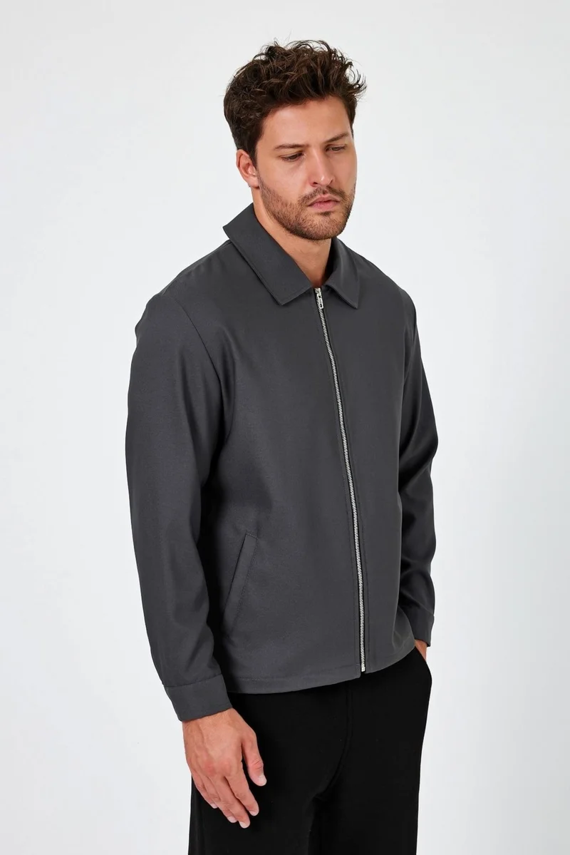 Alexander Gardi Shirt Collar Zippered Coat (E24-00201)