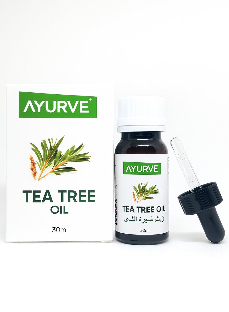 زيت شجرة الشاي النقي 30مل – 100% زيت طبيعي أساسي لعلاج حب الشباب والعناية بالبشرة والشعر