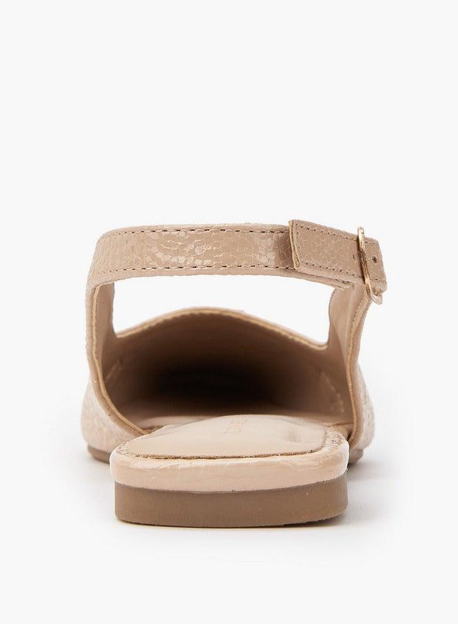 Flora Bella By Shoexpress Textured Chain Detail Sandals with Buckle Closure - Image 5