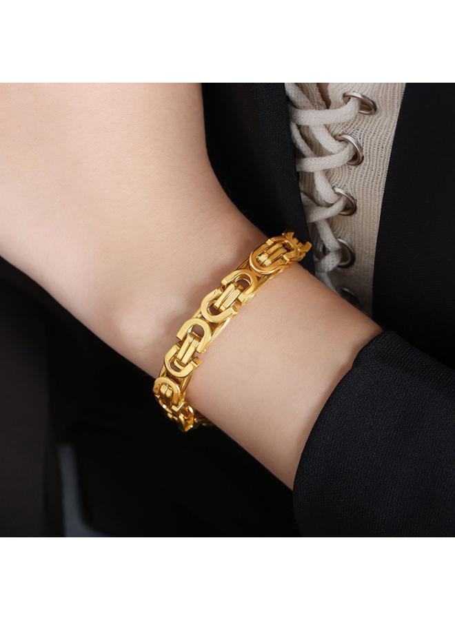 French Retro Hip Hop Metal Watch Chain Bracelet Titanium Steel Unisex Niche Design Sense Internet Celebrity Heavy Industry Bracelet