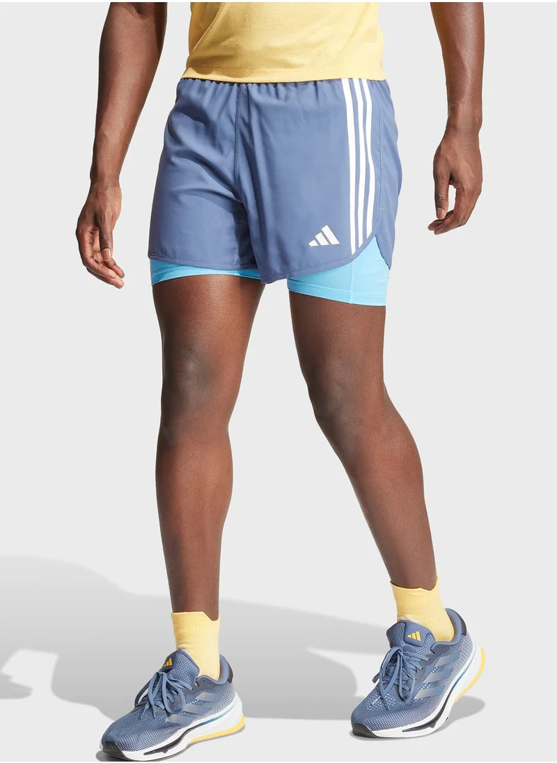 Adidas 2In1 Own The Run 3 Stripes Shorts