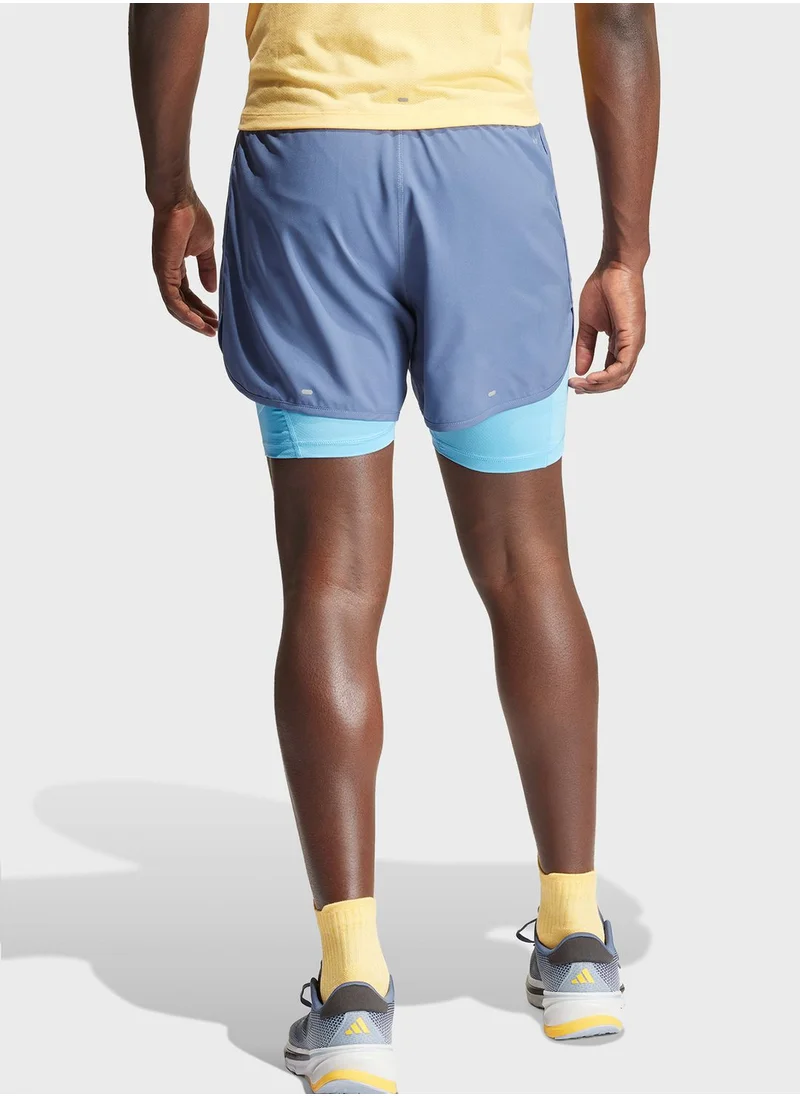 Adidas 2In1 Own The Run 3 Stripes Shorts