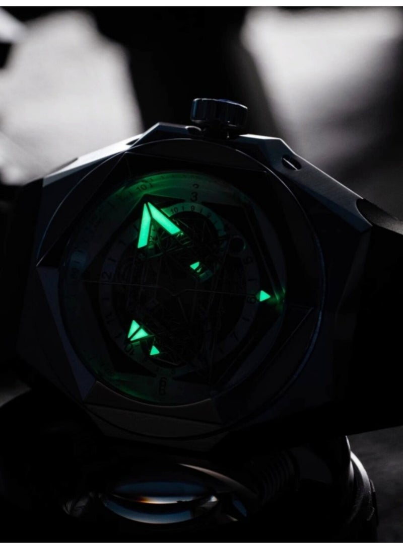 REEF TIGER fully automatic mechanical watch men's fashion trend waterproof night light large dial watch - Image 5