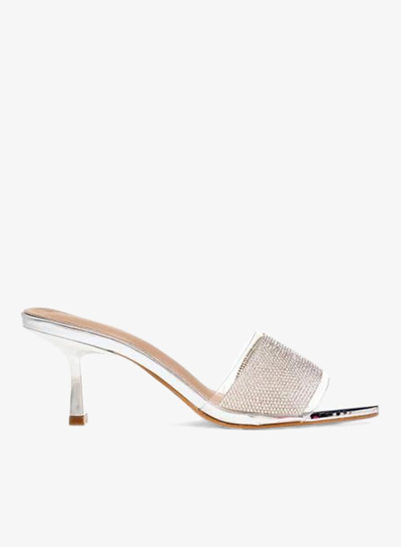 Flora Bella By Shoexpress Women Embellished Slip-On Sandals with Flared Heels Ramadan Collection - Image 3