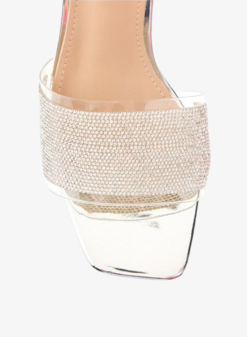 Flora Bella By Shoexpress Women Embellished Slip-On Sandals with Flared Heels Ramadan Collection - Image 4