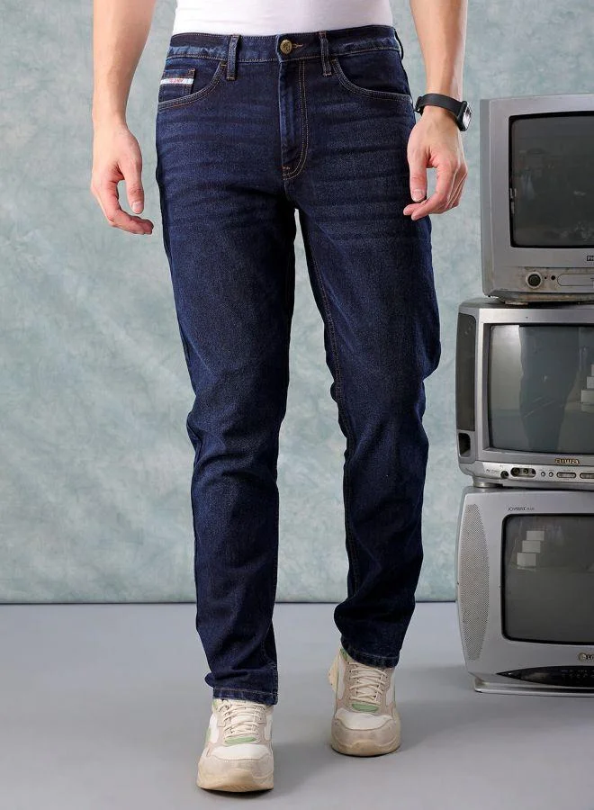 Men Slim Fit Solid Mid-Rise Stretchable Jeans
