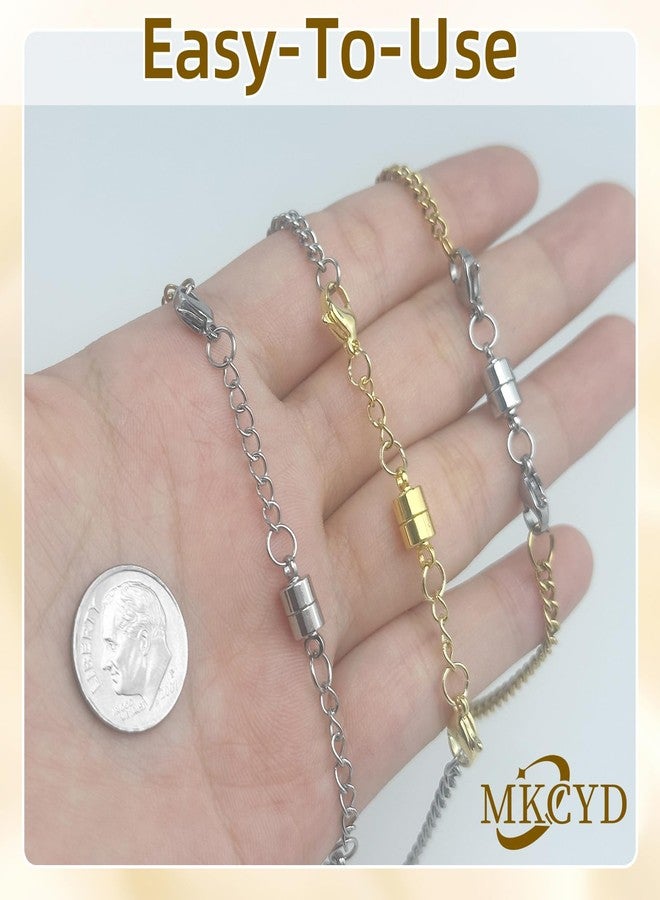 MKCYD Zonixo Necklace Extender with Magnetic Clasps Chain Extenders for Necklaces,Gold and Silver Magnetic Necklace Clasps and Closures with Necklace Extenders Bracelet Extender Necklace Extension - Image 4