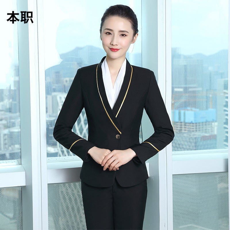 [Flight Attendant Uniform] Women'S Fashion El Work Vest Front Desk Work Clothes Art School Art Examination Professional Suit - Image 5