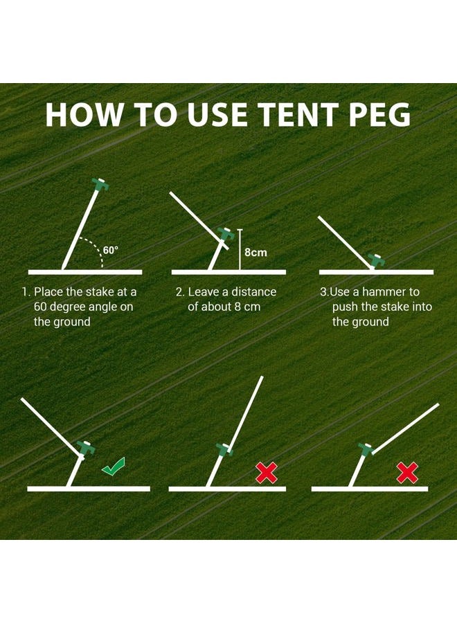 Eurmax Galvanized Non-Rust Camping Family Tent Pop Up Canopy Stakes 10pc-Pack, Bonus 4x10ft Ropes & 1 Green Stopper - Image 5