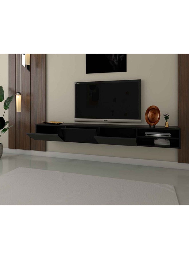 Stylish Home - Black wall TV table 200 cm - TV53 30x200x23.4 cm - Image 1