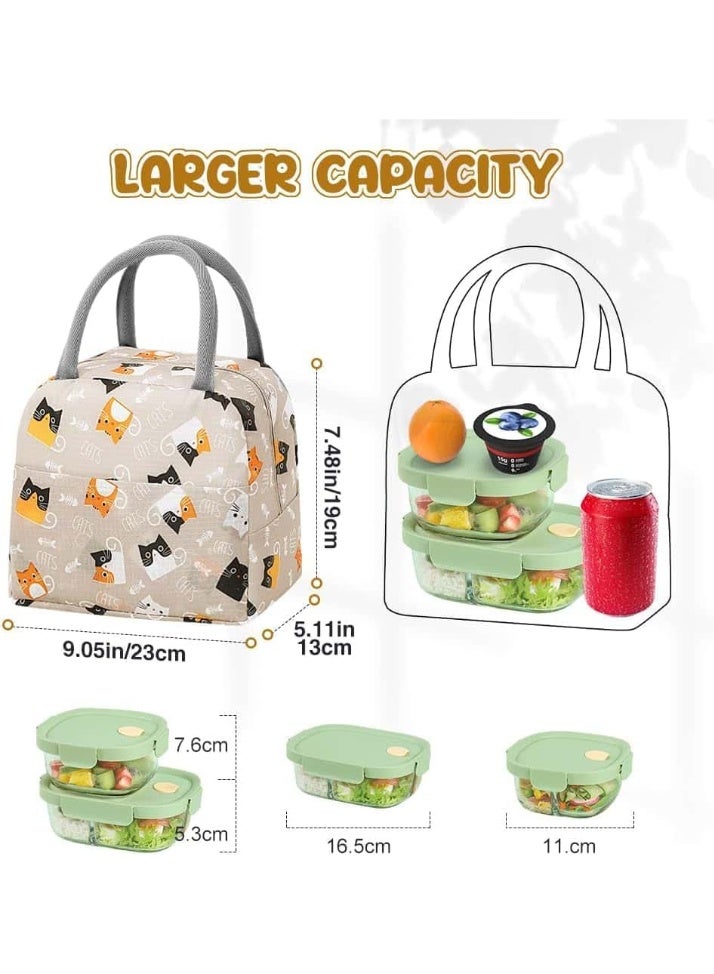 Anmi Lunch bag, Reusable Lunch Bag for Women Girls Large Lunch Box Container Reusable Leakproof Tote for Office, Work, School, Beach or Travel - Image 3