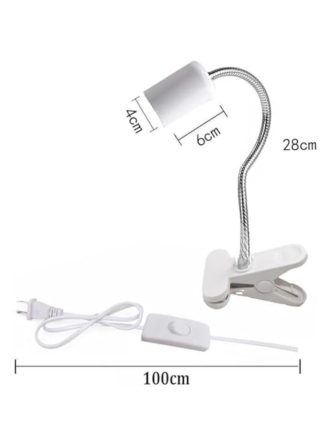 Reptile Heat Lamp,Heating Lamp with Clamp,UVA UVB Reptile Light with 360° Rotatable Hose, with 3 Bulbs for Bearded Dragon Reptiles Turtle Lizard Snake Aquarium(E26,110V,25W,50W,75WBulb), White - Image 3