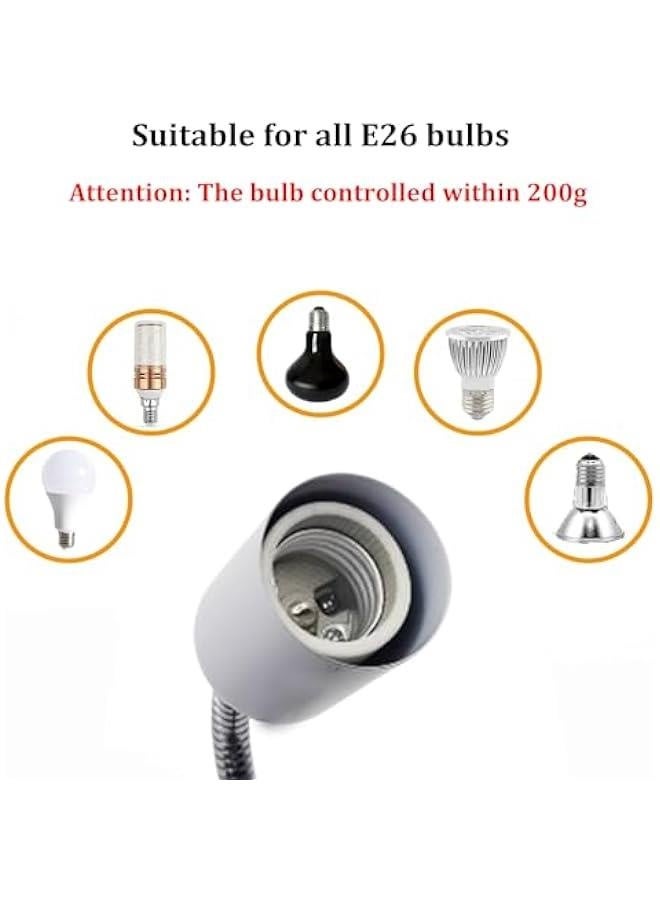 Reptile Heat Lamp,Heating Lamp with Clamp,UVA UVB Reptile Light with 360° Rotatable Hose, with 3 Bulbs for Bearded Dragon Reptiles Turtle Lizard Snake Aquarium(E26,110V,25W,50W,75WBulb), White - Image 5