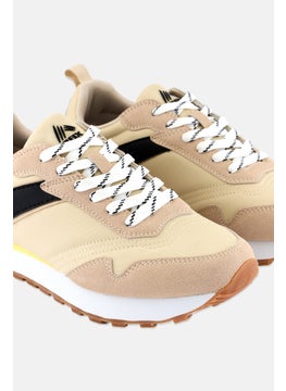 RBX Women Lace Up Training Sports Shoes, Beige Combo  - Image 3